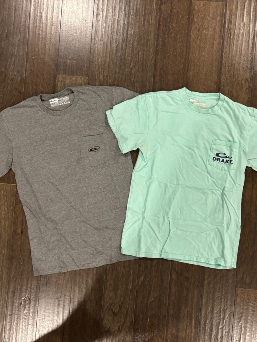 Drake Short-Sleeve Pocket Tee in Teal Green & Gray (2-Pack)